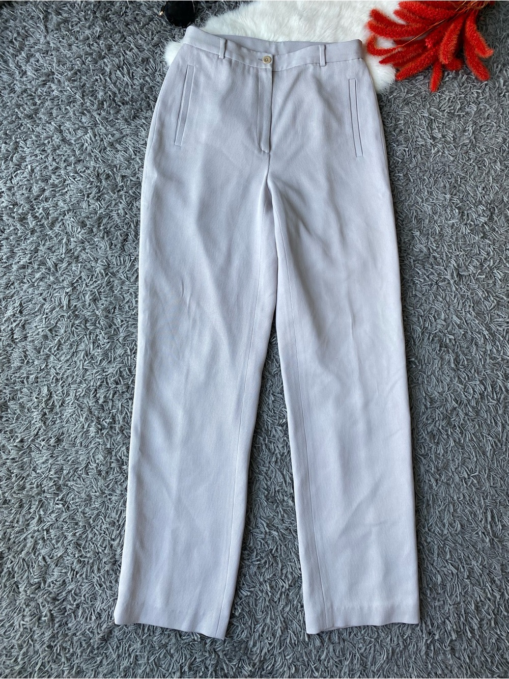 EQ:IQ Silk Tailored Straight Leg Trousers